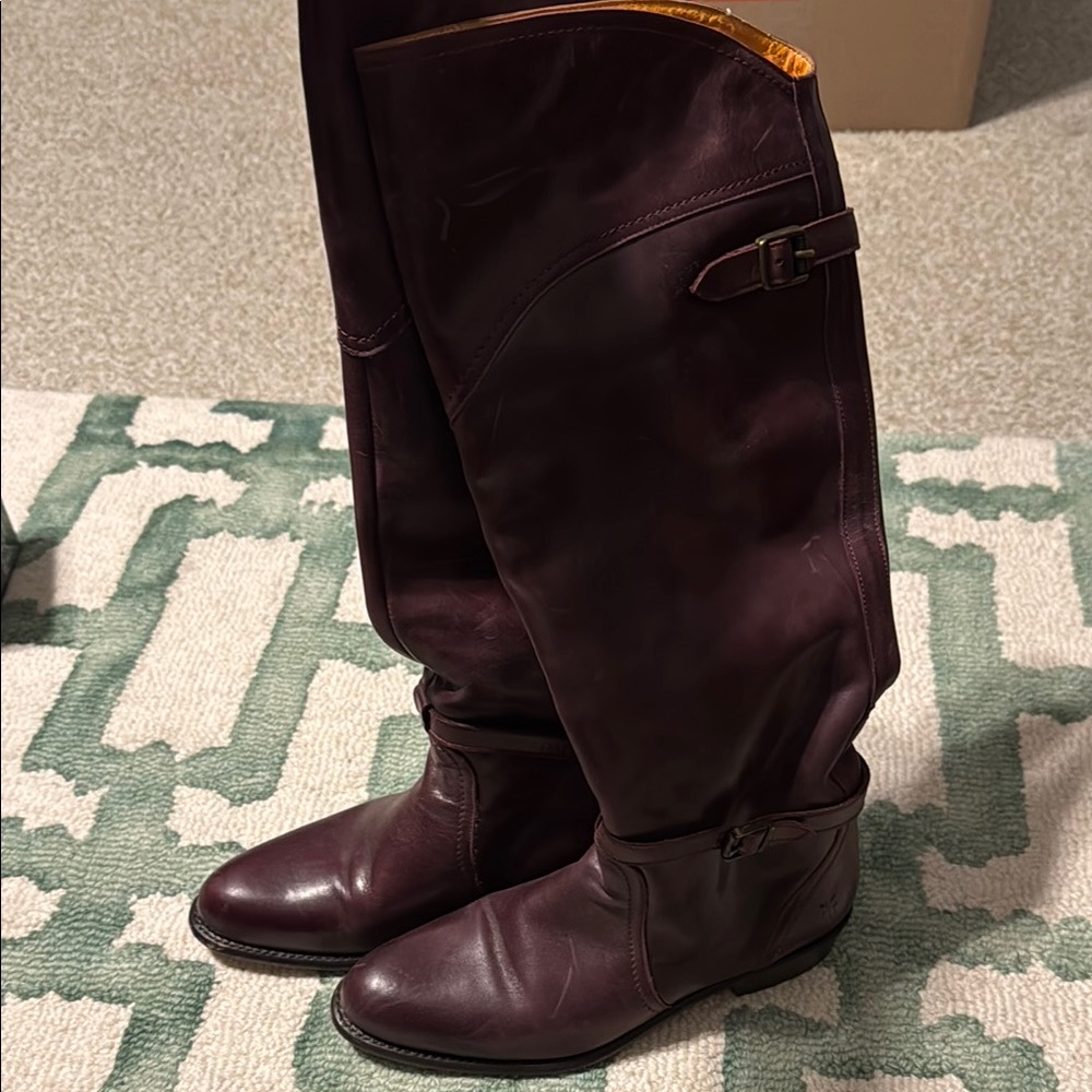 Women's Burgundy Riding Boots